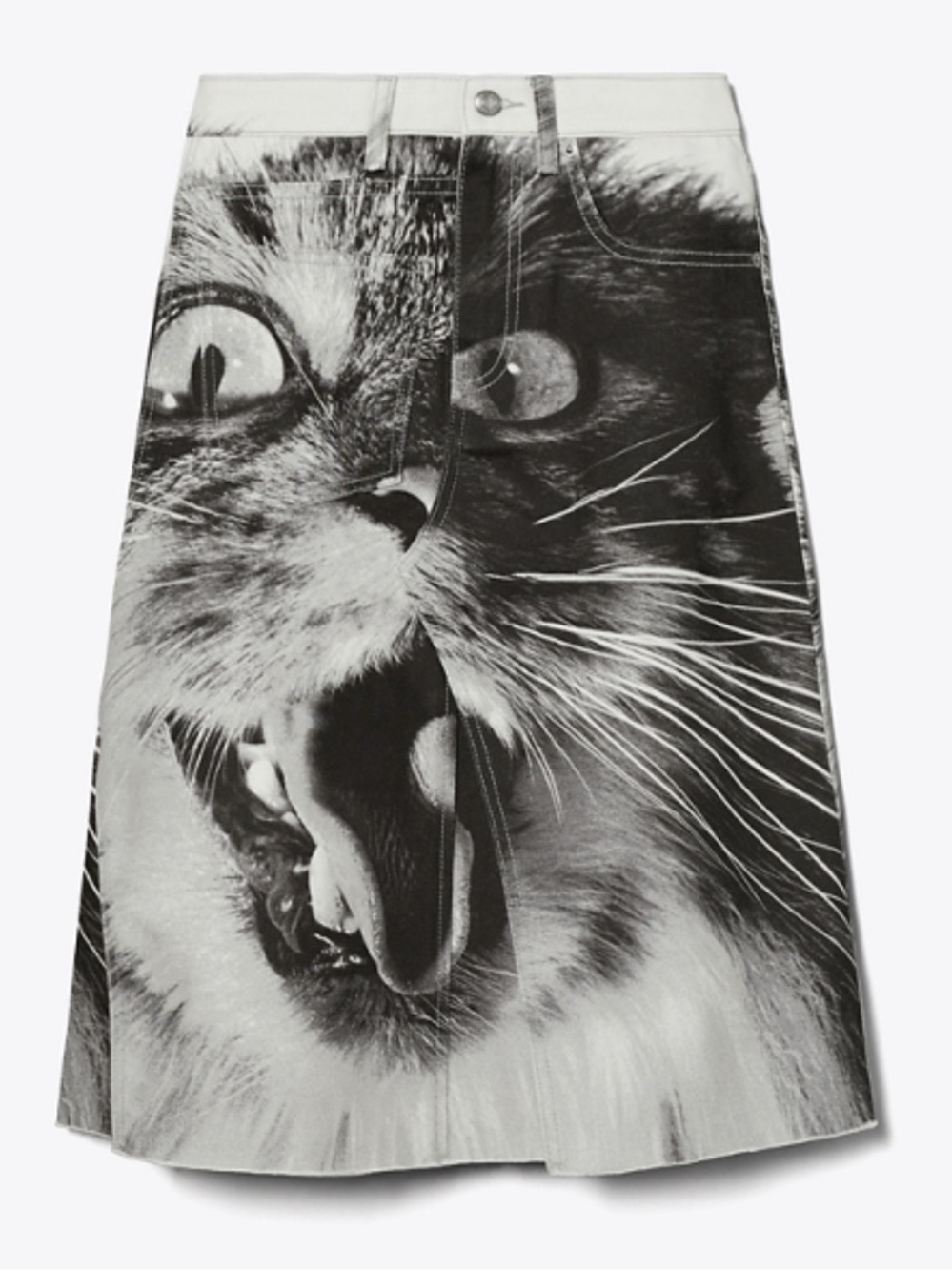 Tory Burch Black and White Cat-Face Pet Skirt